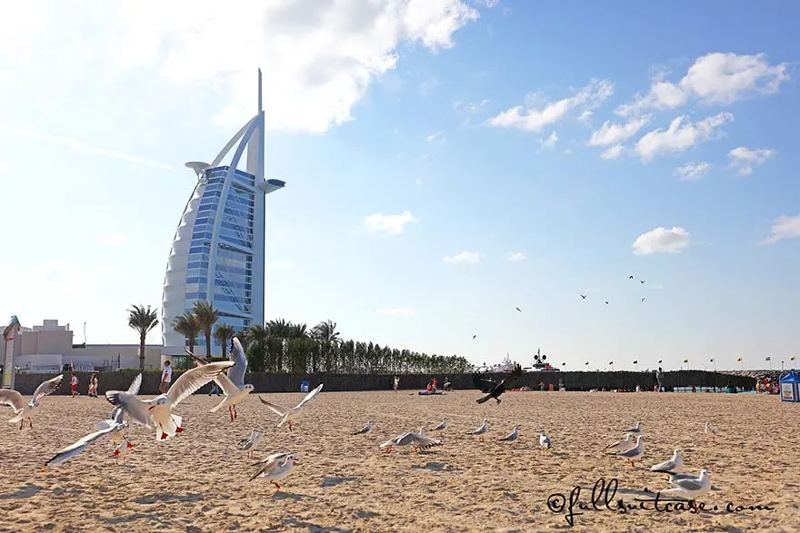 Burj Al Arab hotel as seen from Jumeirah Beach