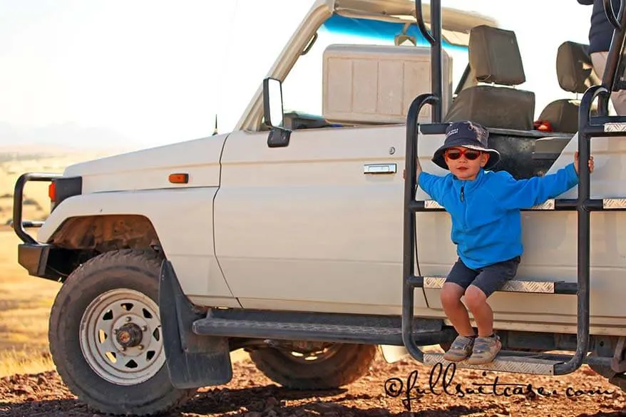 Young child on safari in Africa