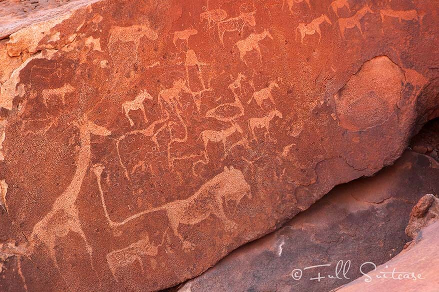 Twyfelfontein bushmen paintings Lion Man Route