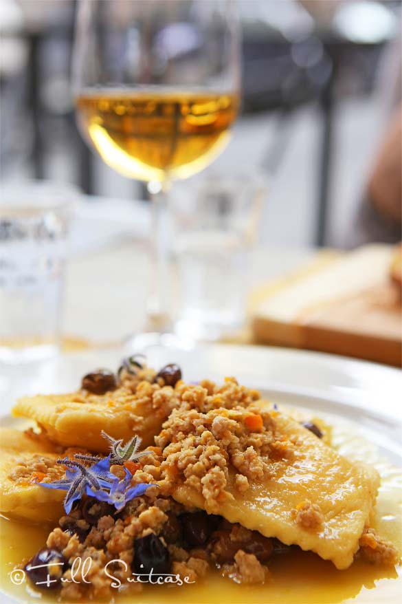 Italian home-made ravioli at a restaurant in Rome