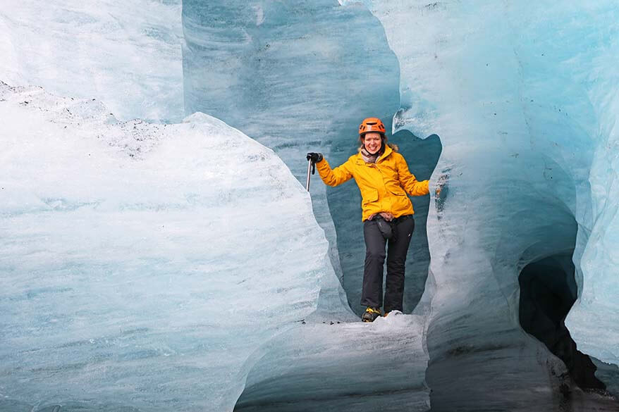 Glacier hiking in Iceland in winter