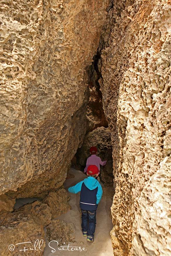 Narrow passage leading to Stokes Bay beach on Kangaroo Island