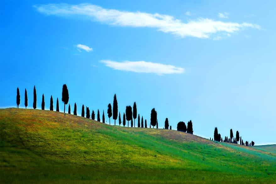 The rolling hills of Tuscany region in Italy