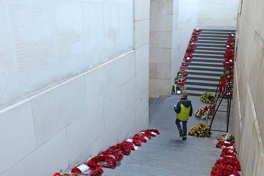 Visiting the Menin Gate in Ypres with kids