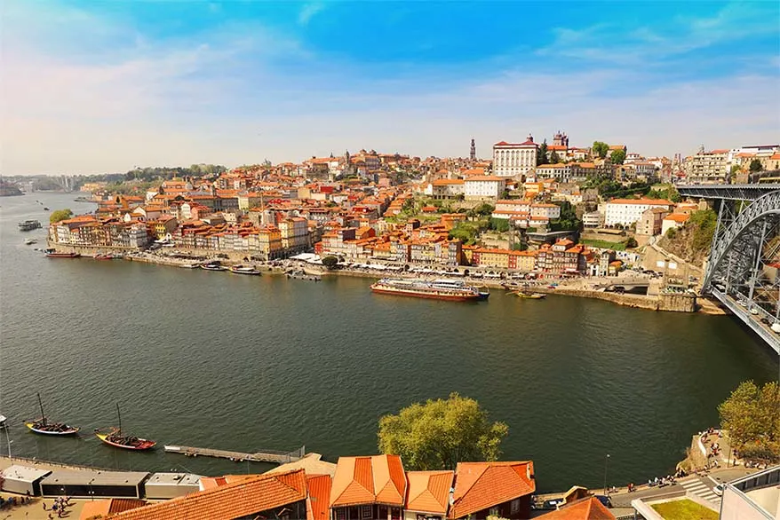 View over Porto old town centre