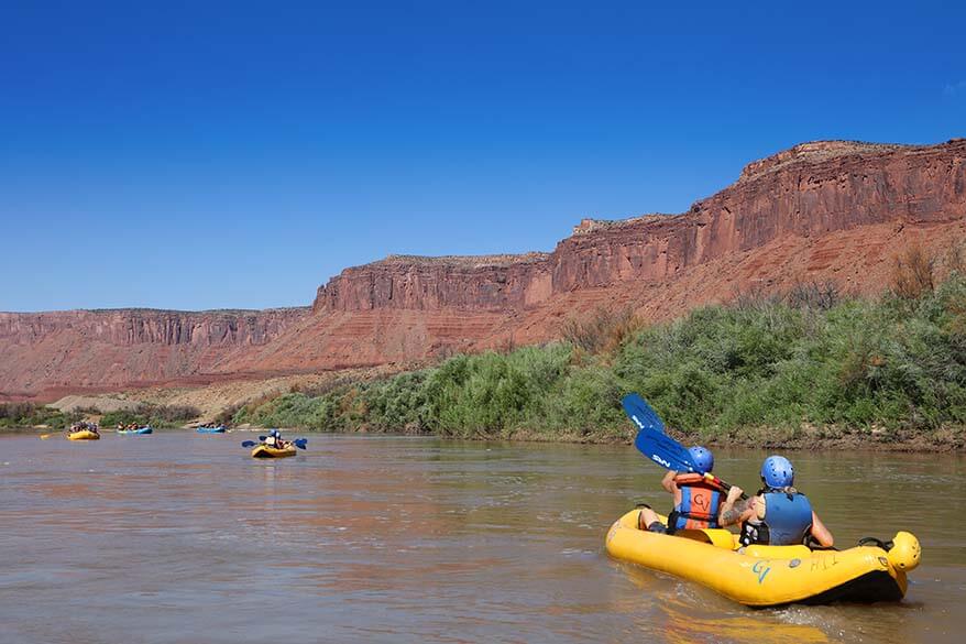 Rafting on the Colorado River from Moab in Utah