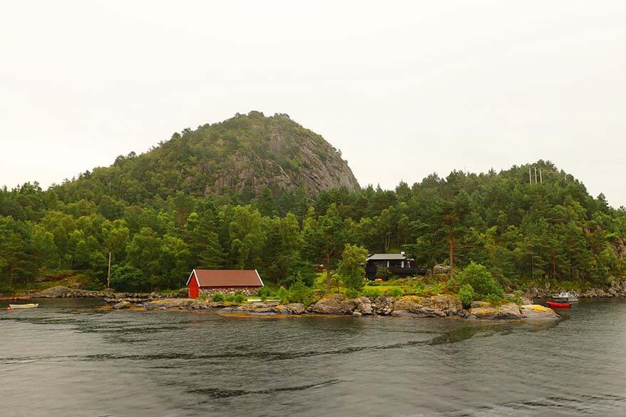 Beautiful coastline scenery of Lysefjord near Stavanger in Norway