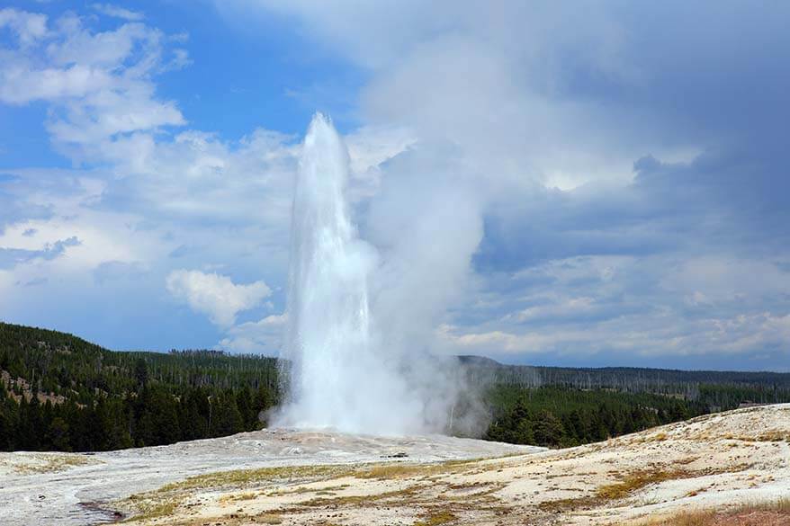 Old Faithful geyser in Yellowstone