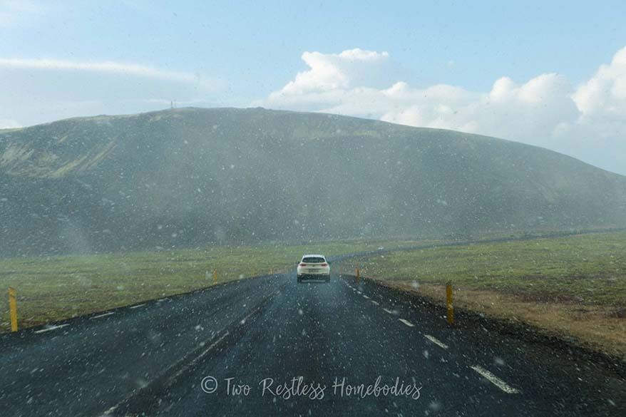 Driving Golden Circle in Iceland in February