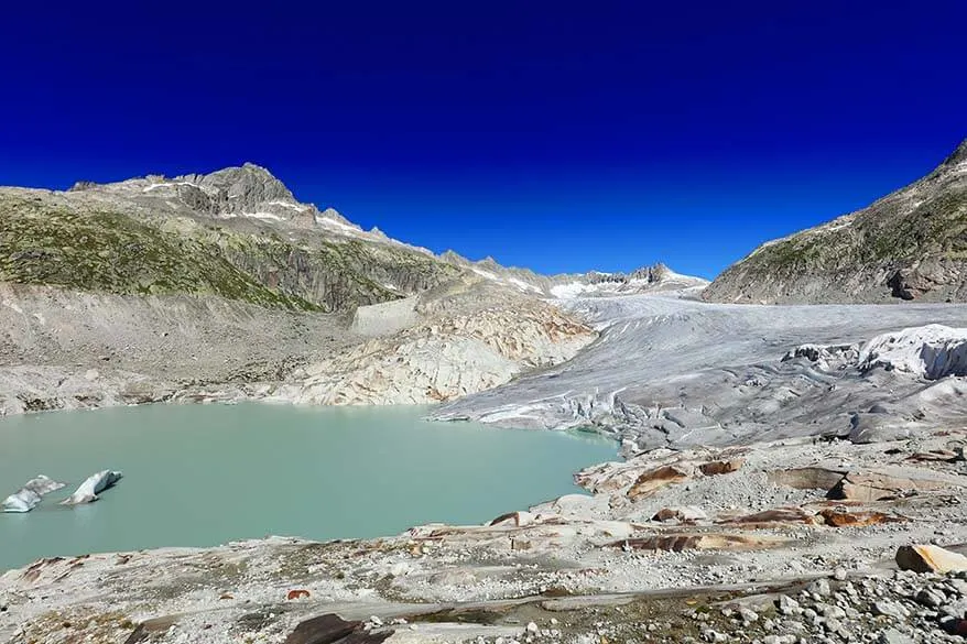 Rhone Glacier along the Furka Pass in Switzerland