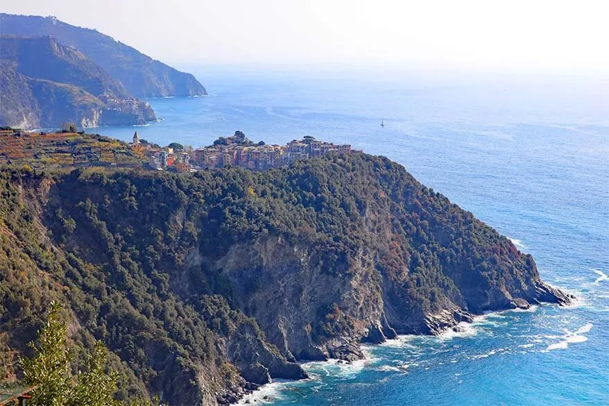 Cinque Terre coast - Corniglia and Manarola as seen from the hiking trail