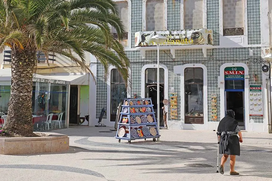 A local woman in traditional clothing in the fishermen's district of Nazare