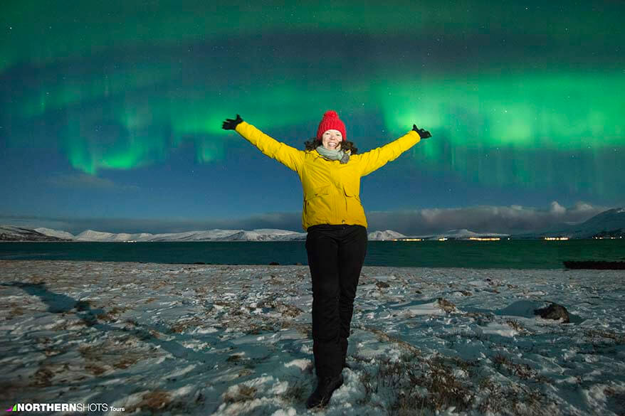 Northern Shots took this great picture of me with auroras - Tromso Norway