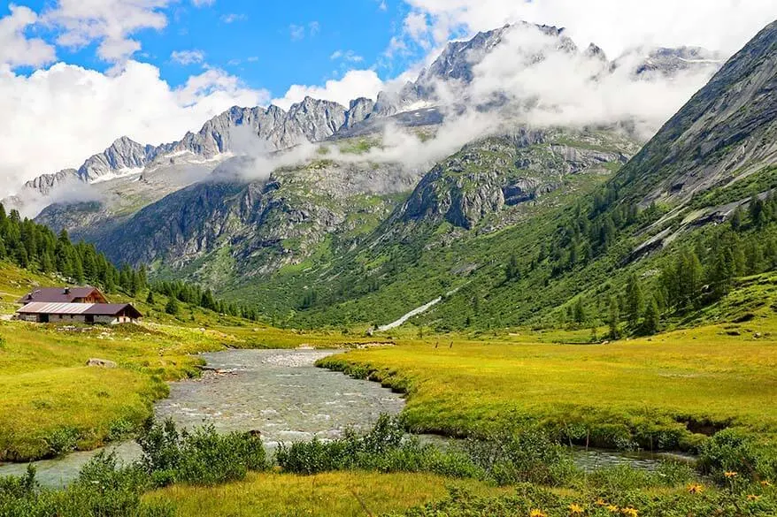 Beautiful mountain scenery at Val di Fumo in Italy