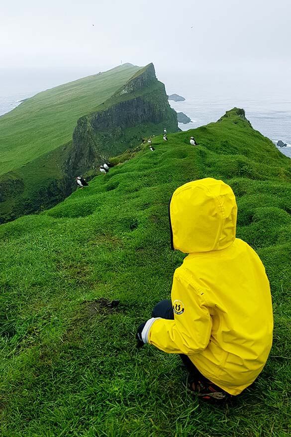 Hiking on Mykines island with kids