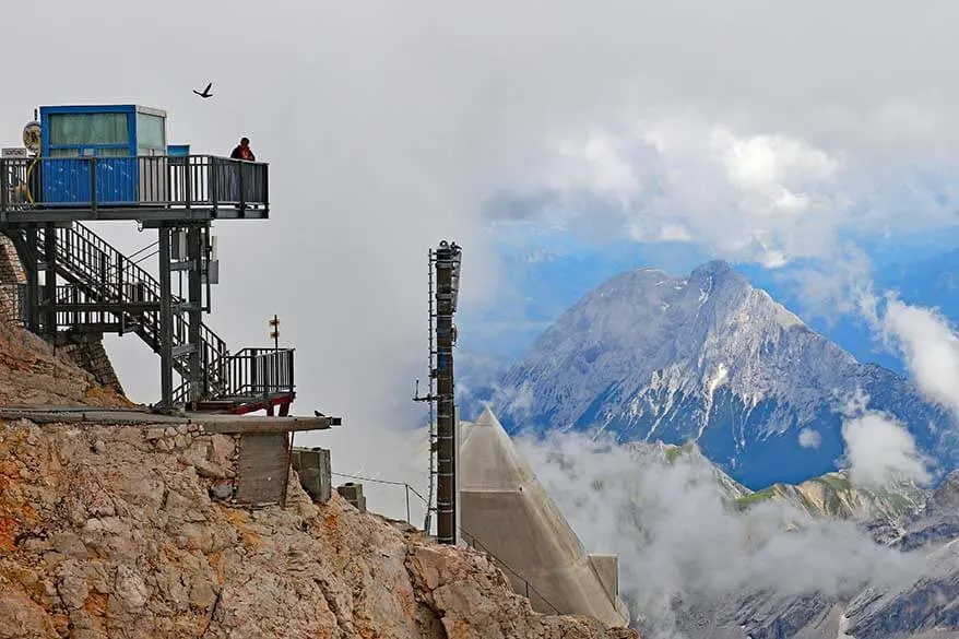 Old border checkpoint on Zugspitze mountain between Austria and Germany