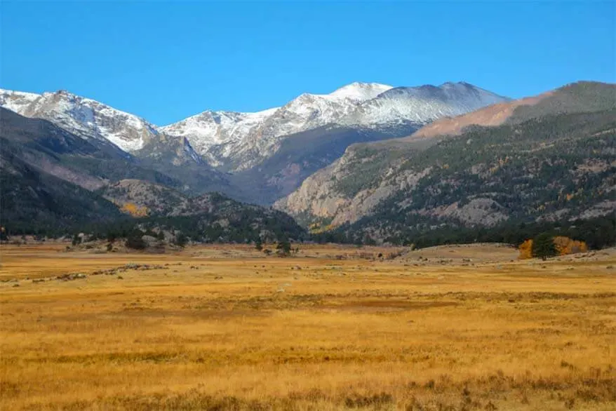 Fall colors along Trail Ridge Road, Rocky Mountain National Park in Colorado USA