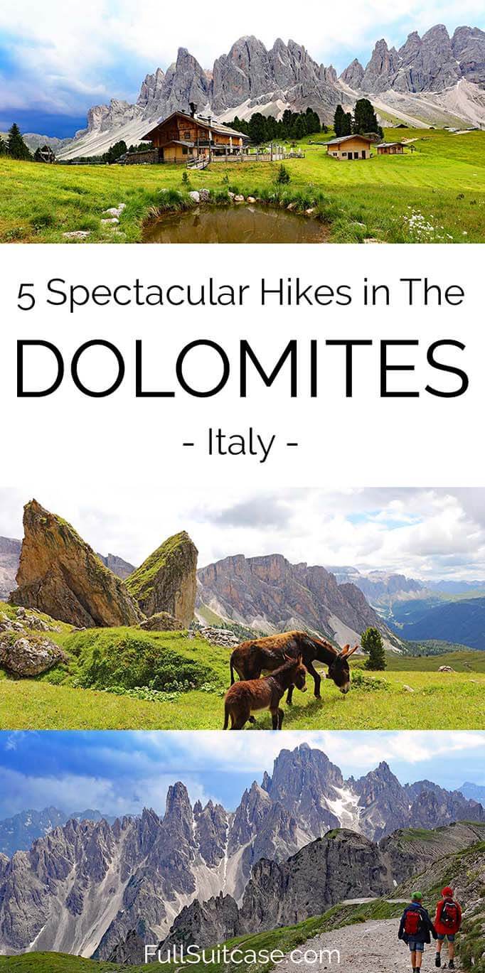 Dolomites hiking guide featuring 5 best hikes as well as practical tips and advice