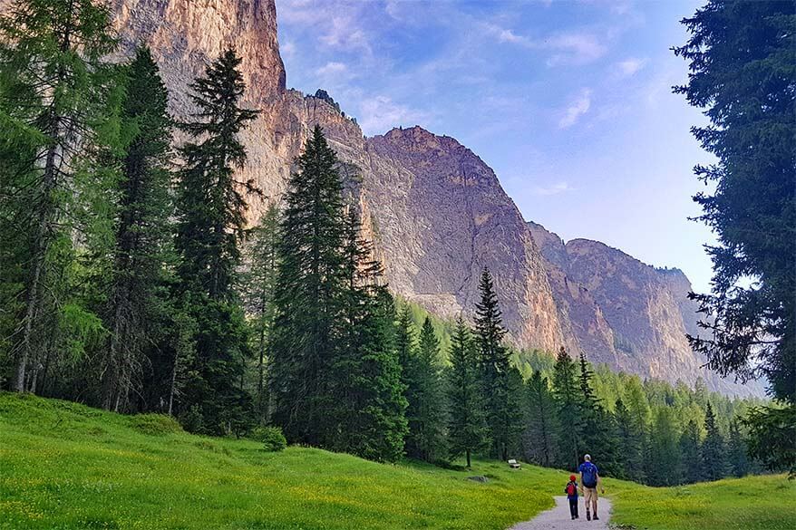 Vallunga hiking area near Selva di Val Gardena in the Dolomites