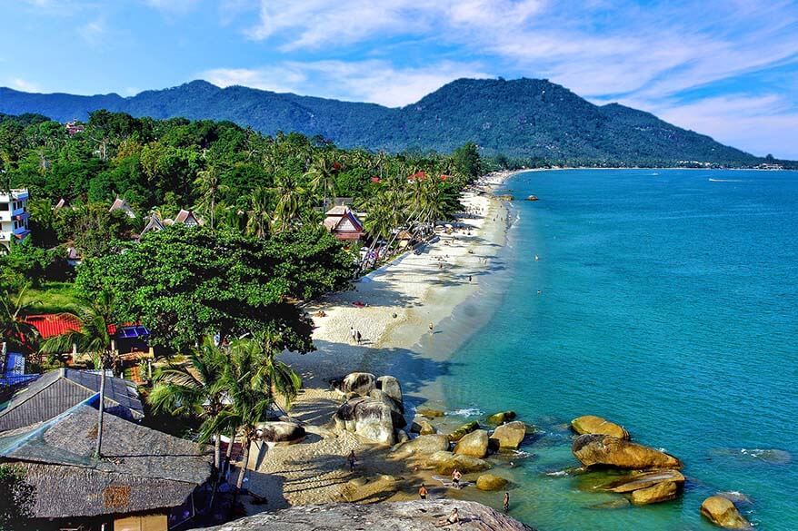 Hin Ta and Hin Yai Rocks viewpoint over Lamai beach on Ko Samui