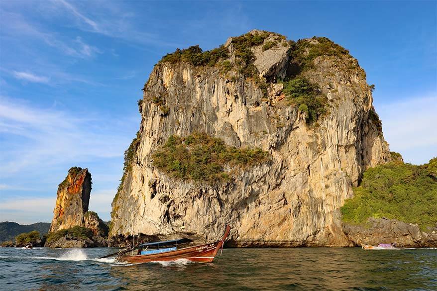 Stunning coastline near Railay Beach next Ao Nang in Krabi - a must in any Thailand island hopping itinerary