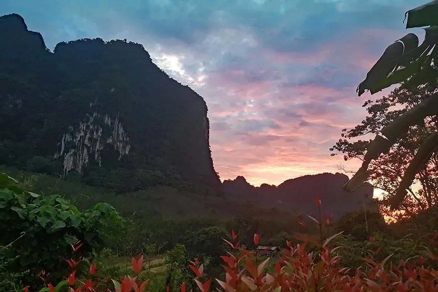 Khao Sok National Park scenery at sunset