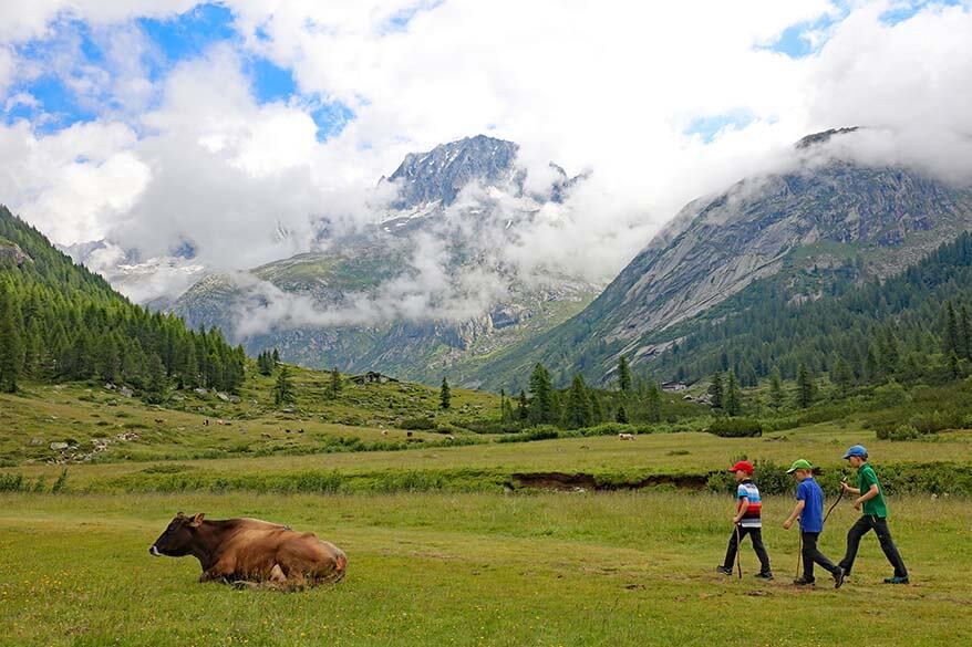 Family-friendly hike at Val di Fumo in Trentino Italy