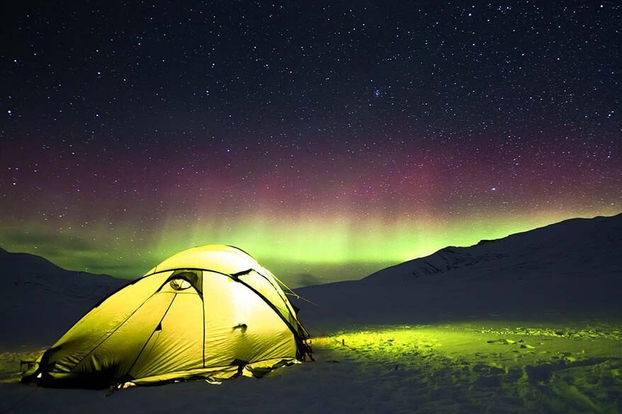 Camping in Iceland in winter