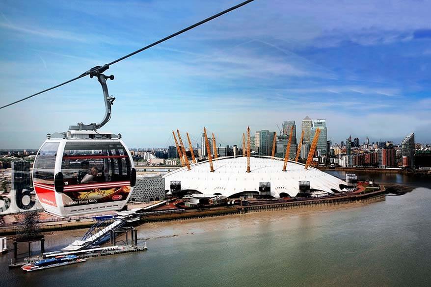 Emirates Air Line cable car in Greenwich London