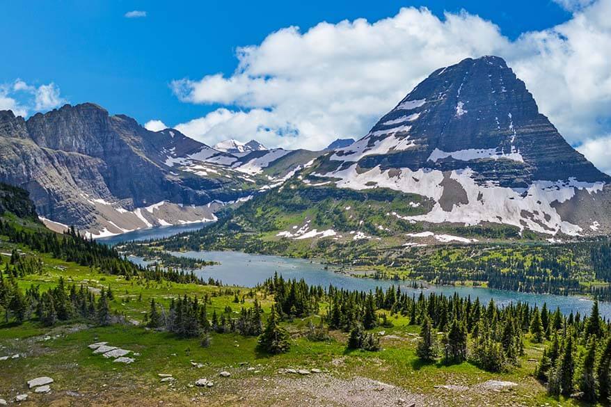 Hidden Lake view from the Hidden Lake Overlook in Glacier National Park