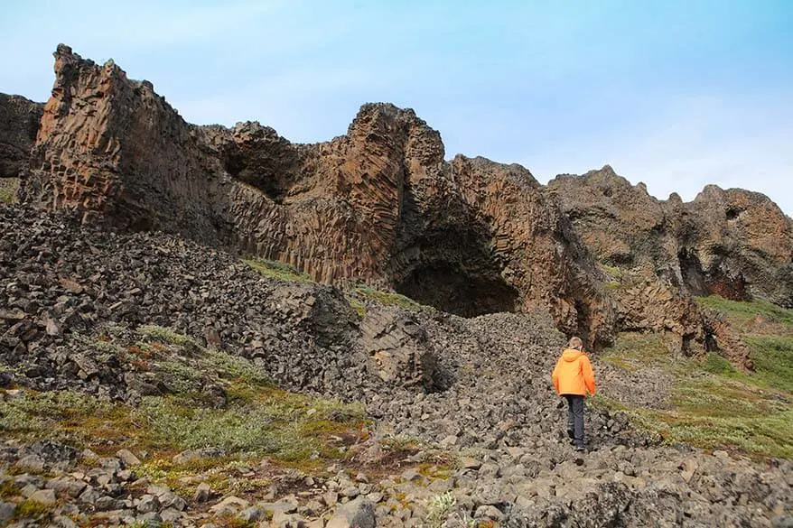 Basalt columns on Disko Island in Greenland