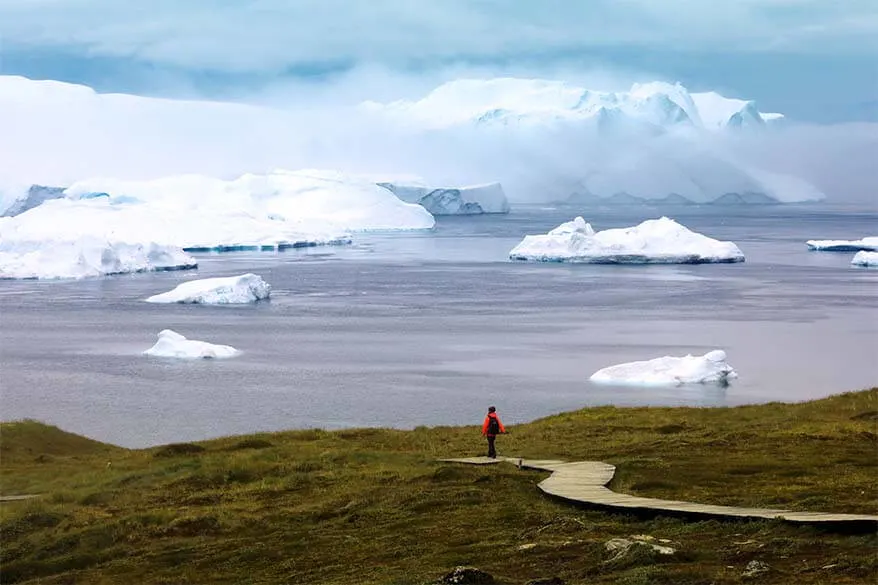 Sermermiut hiking trail at Ilulissat Icefjord in Greenland