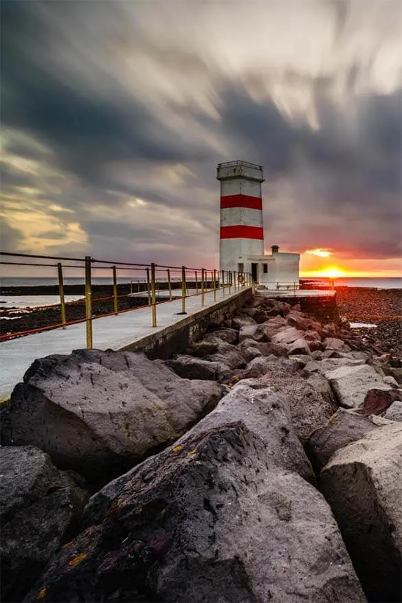 Gardur Old Lighthouse - one of the best places to see in Reykjanes Peninsula Iceland