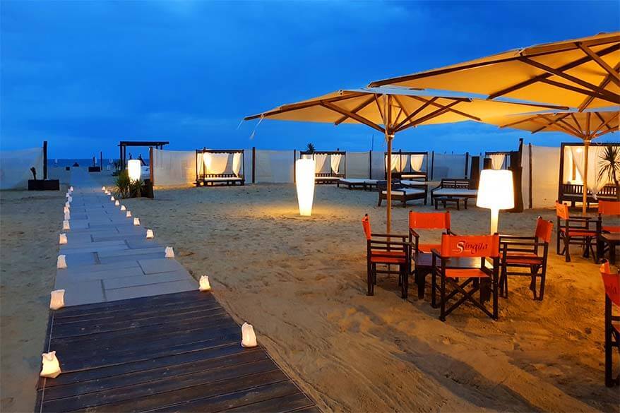 Beach bar at the beach near Ravenna in Italy