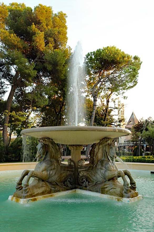 Fountain of the Four Horses in Rimini, Italy