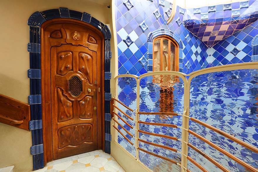 Beautiful interior of one of most famous Gaudi buildings in Barcelona - Casa Batllo