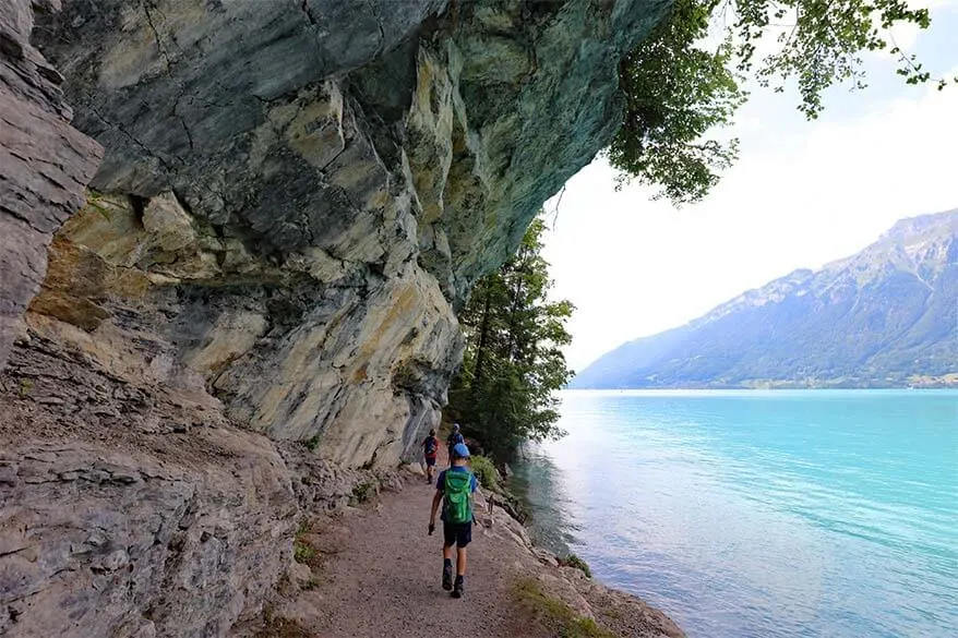 Iseltwald - Giessbach hiking trail next to Lake Brienz near Interlaken in Switzerland