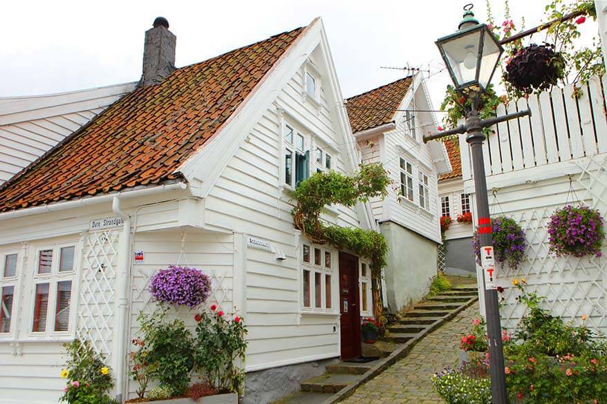 Gamle Stavanger - picturesque old town area with traditional white wooden houses