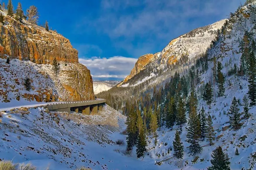 Golden Gate Canyon in Yellowstone in winter