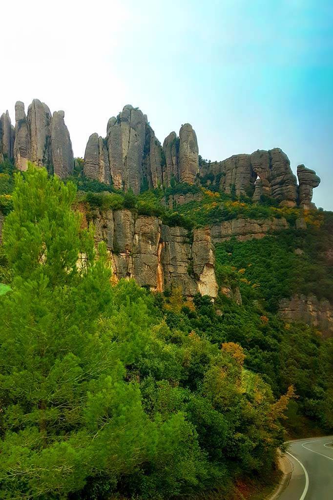 Scenic road near Montserrat in Spain