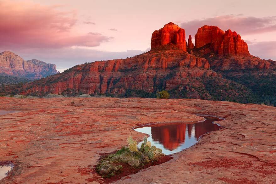 Sunset at the Cathedral Rock in Sedona, AZ