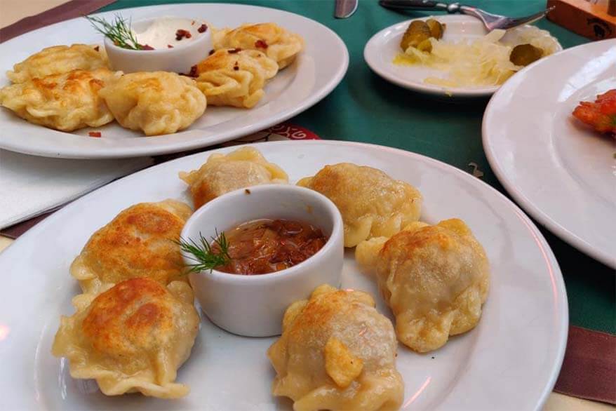 Traditional Polish food at Pod Wawelem in Krakow