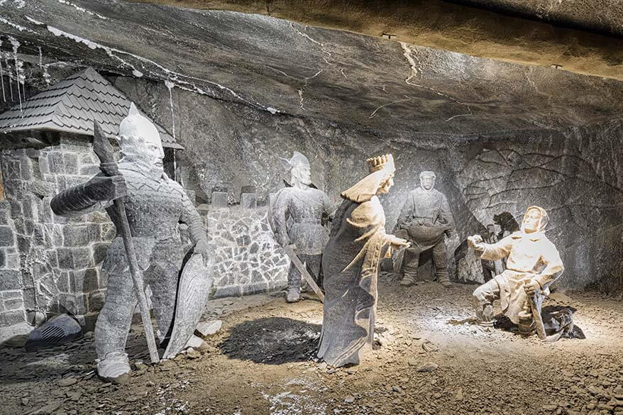 Wieliczka salt sculptures including a sculpture of Nicolaus Copernicus