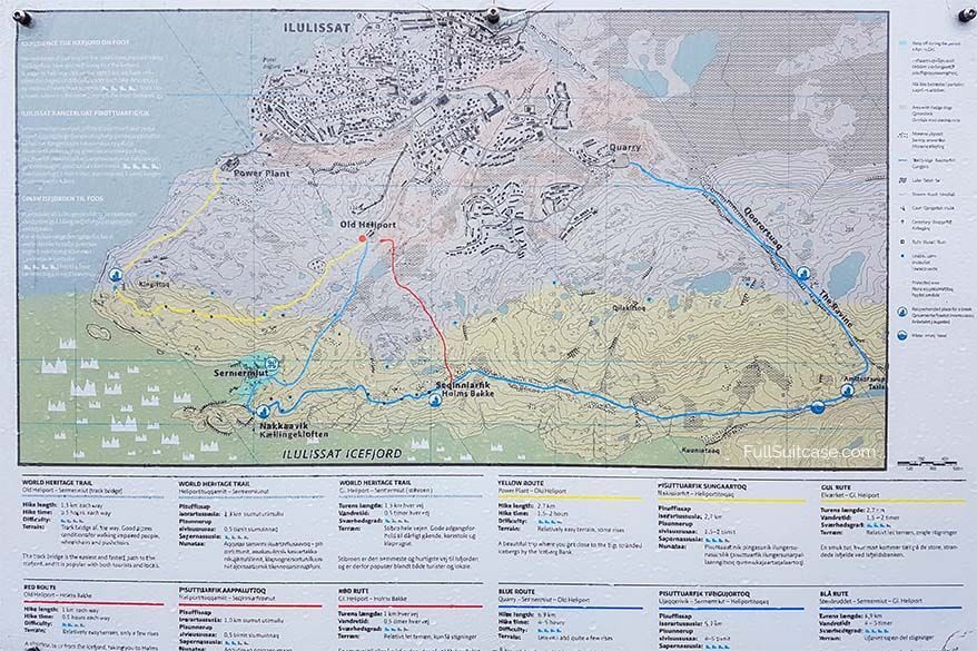 Ilulissat hiking map