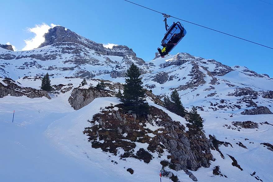 New modern chairlift between Engstlenalp and Jochpass in Engelberg