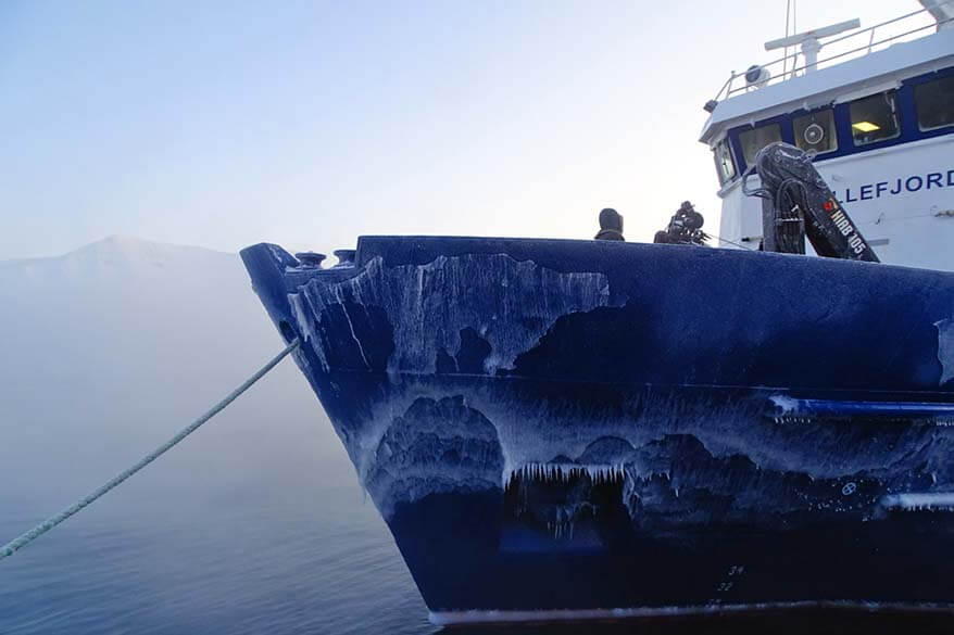 Our boat for a Svalbard fjord cruise to Pyramiden