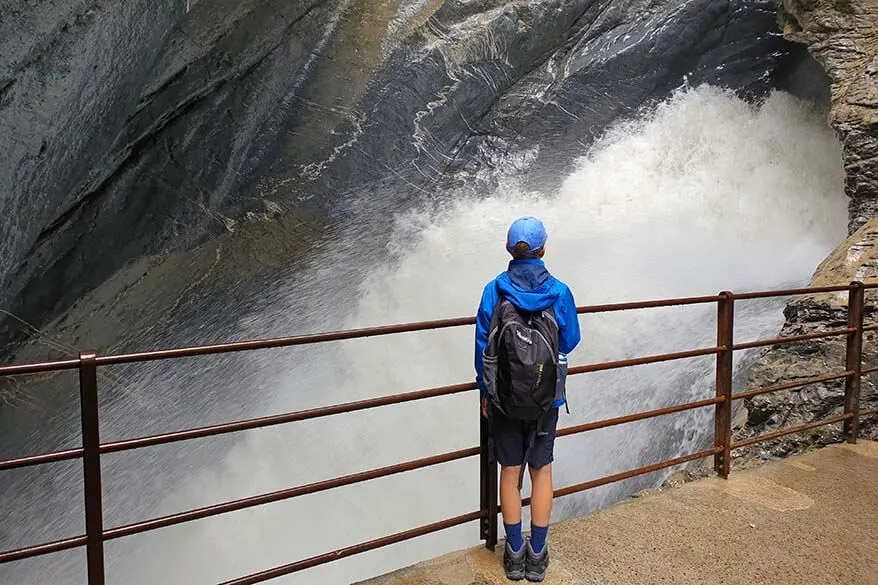 Trummelbach Falls with kids