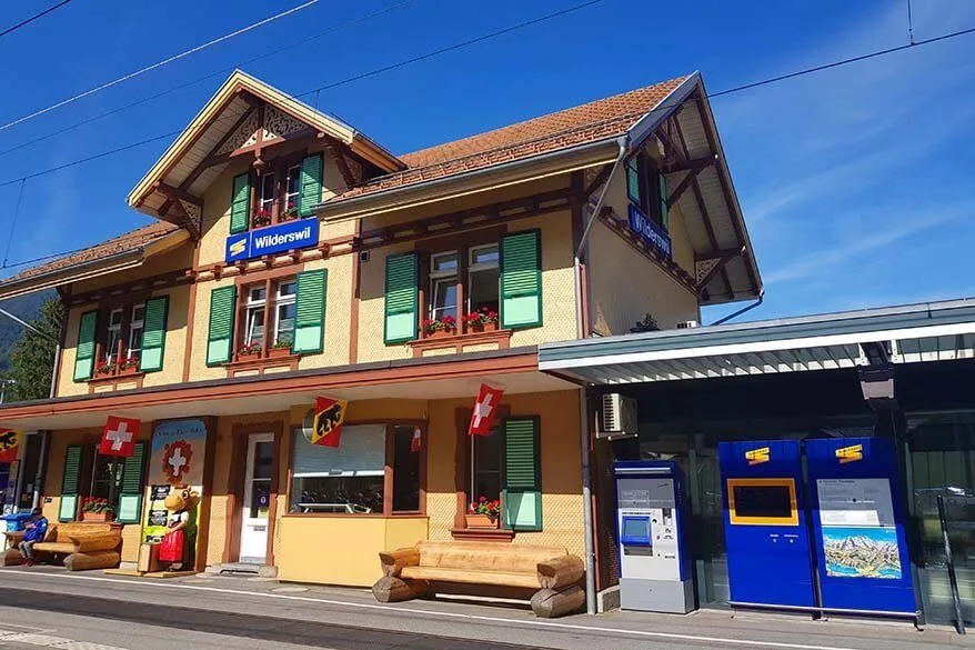 Wilderswil train station in Switzerland