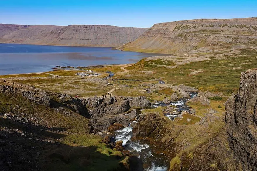 Arnarfjordur fjord and Dynjandisa river in the Westfjords in Iceland