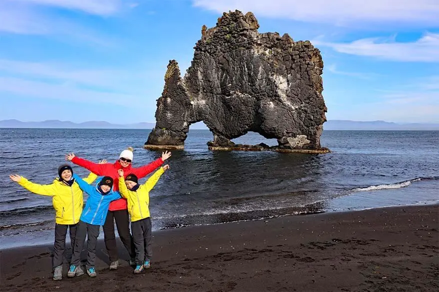 Hvitserkur with kids